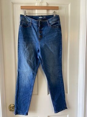 Old Navy Blue High-Rise Button-Fly Jeans